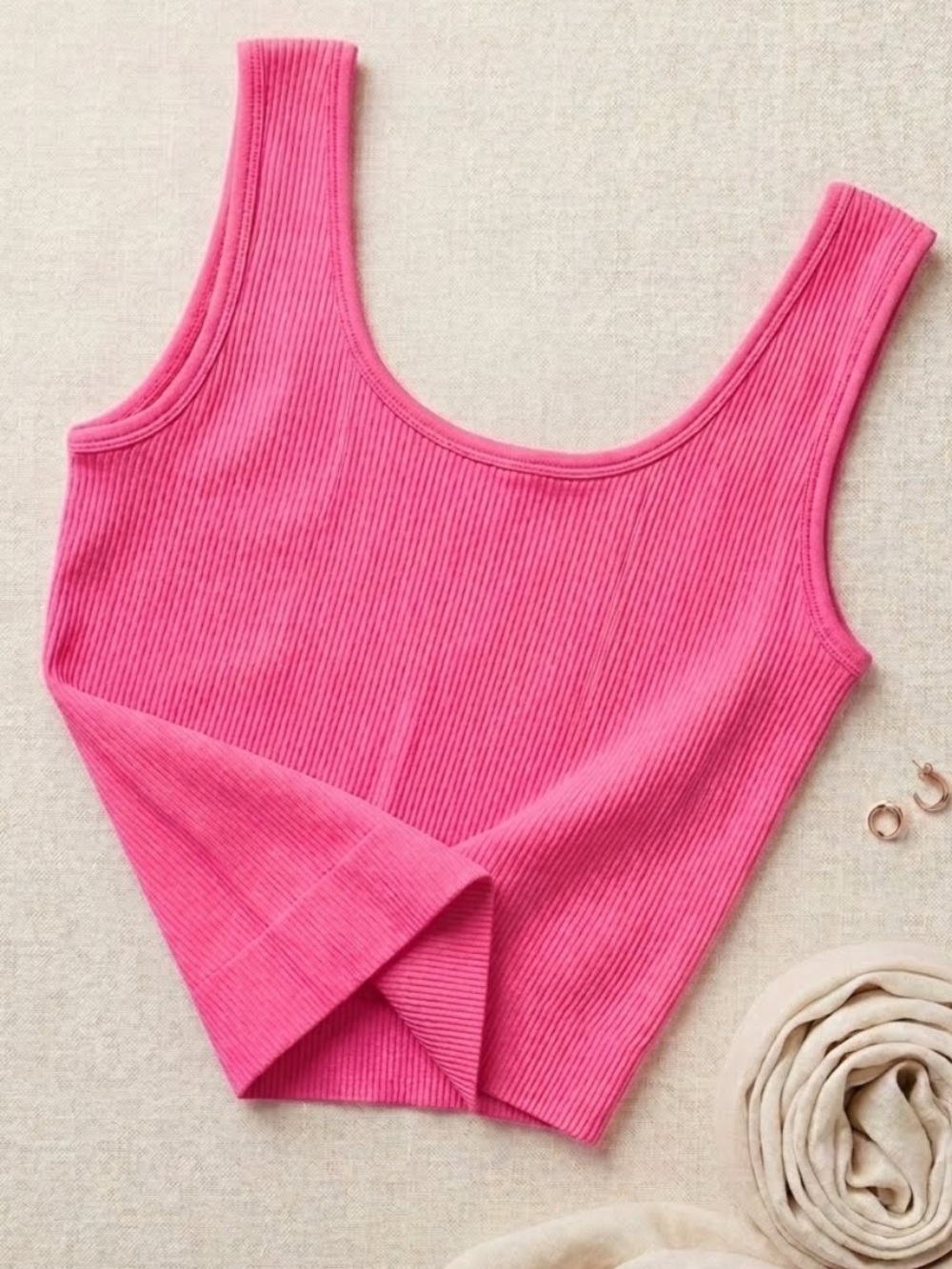 Athleta Girls Ribbed Tank Top - Barbie Pink - size 10/12 - wardrobe staple